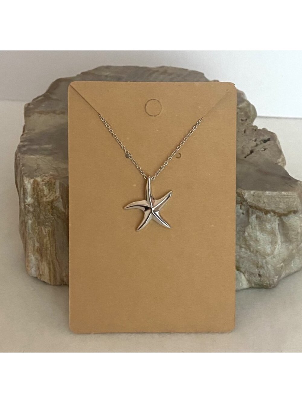 Sterling Silver 925 Beach Sealife Starfish Pendant Necklace 16" Cable Chain